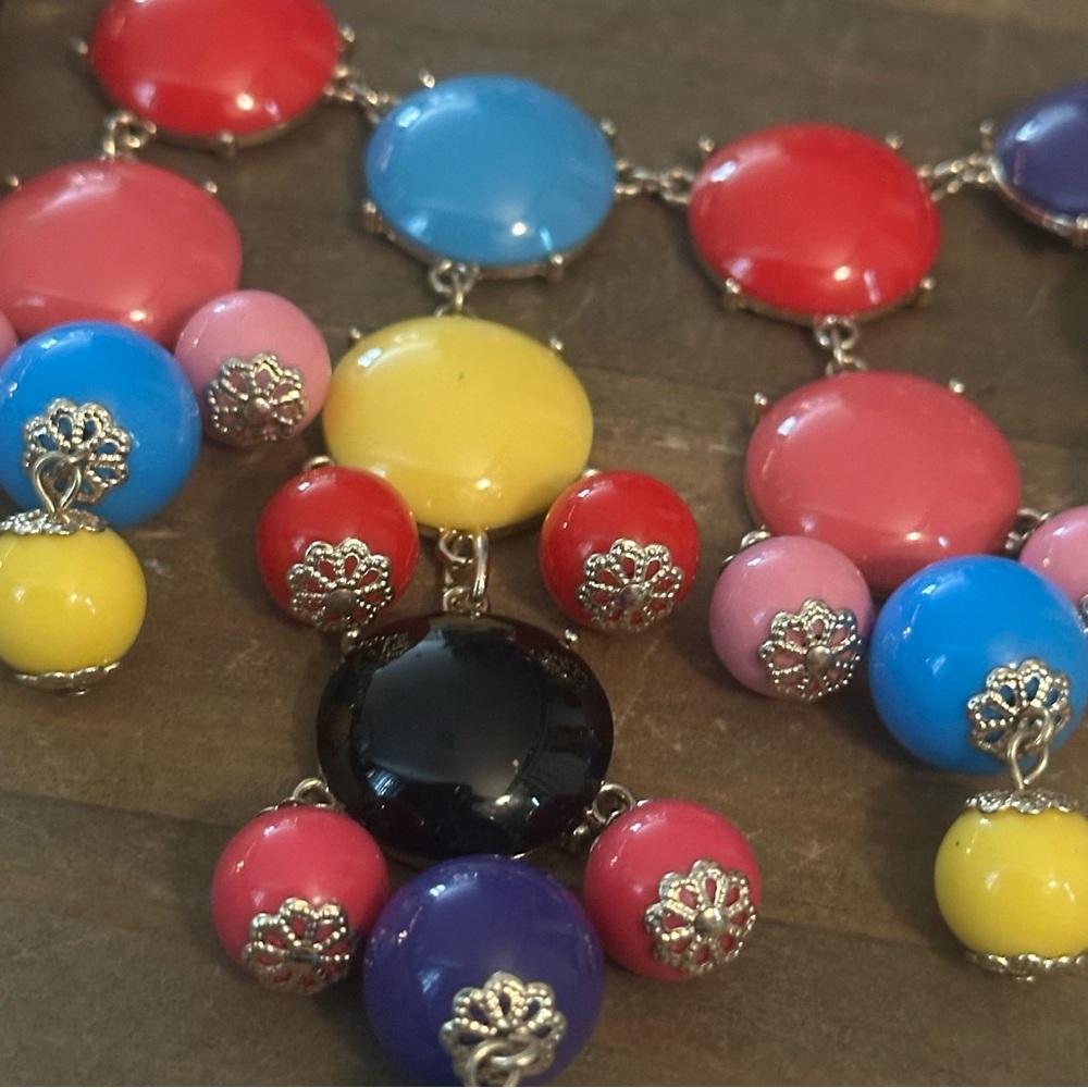 Iman Color Pop Gum Ball Statement Bib Necklace - image 4